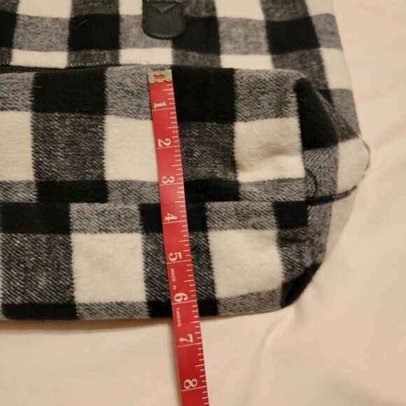 Weekender 2 piece set Black Plaid large tote small handbag - Picture 6 of 12